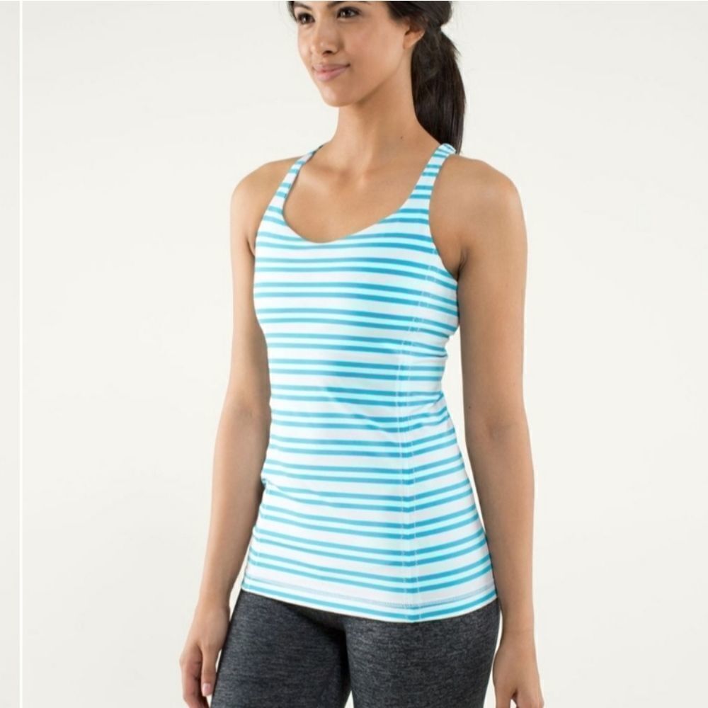 Lululemon Free To Be Tank  Twin Stripe Spry Blue /